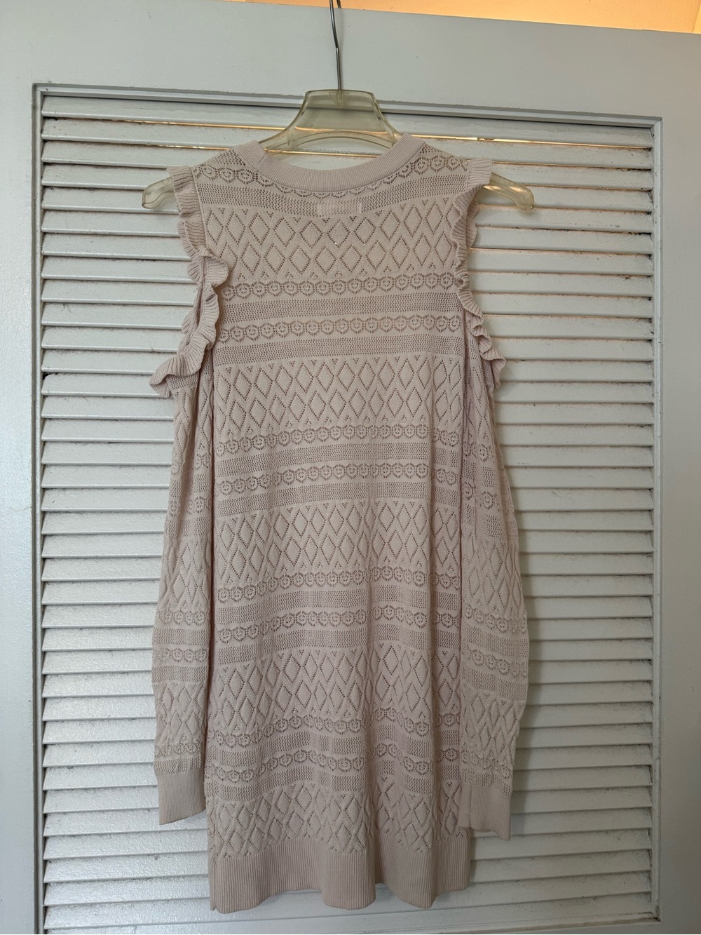 LC Lauren Conrad Beige Knit Cold-Shoulder Out Tunic